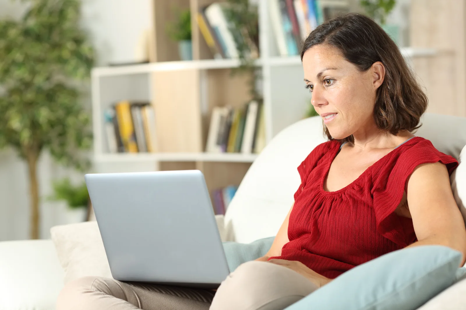 Older adult joining a virtual ADHD clinic appointment from their living room